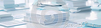 Automated virtual assistant managing document tasks in modern office setting. Stock Photo