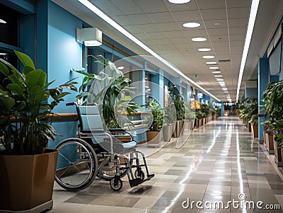 Automated wheelchair access in futuristic office Stock Photo