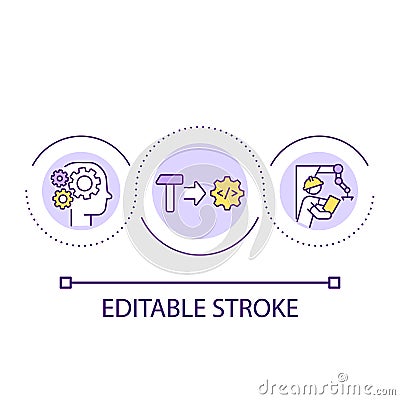 Automated work process loop concept icon Vector Illustration