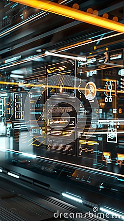 Automated workflow visualization on a sleek digital display Stock Photo