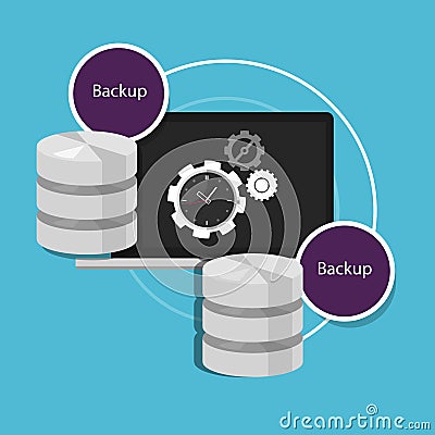 Automatic backup database machine data protection Stock Photo