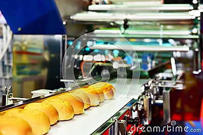 Automatic bakery bread production line industrial food Stock Photo