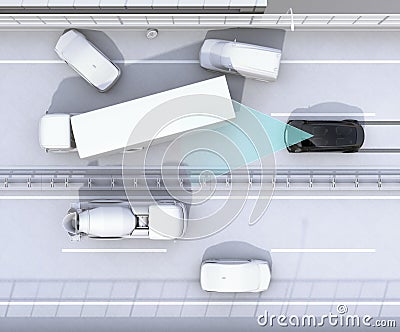 Automatic braking system avoid car crash from car accident Stock Photo