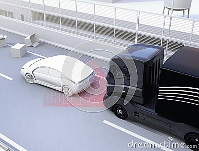 Automatic braking system avoid car crash from car accident Stock Photo