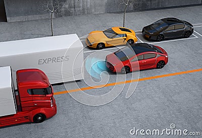 Automatic braking system concept Stock Photo