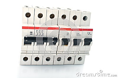 Automatic circuit breaker. Stock Photo