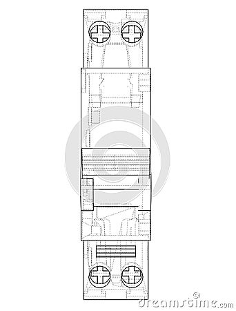 Automatic circuit breaker concept Cartoon Illustration