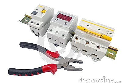 Automatic circuit breaker Stock Photo