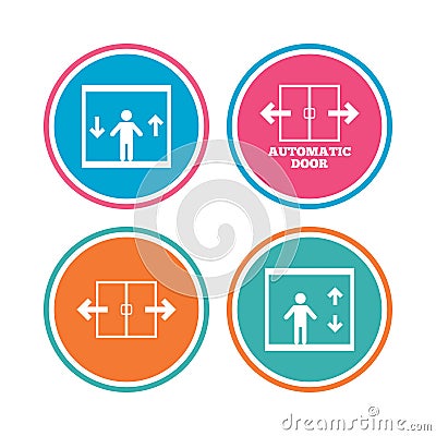 Automatic door icons. Elevator symbols. Vector Illustration