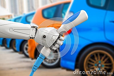 Automatic electric recharge station Stock Photo