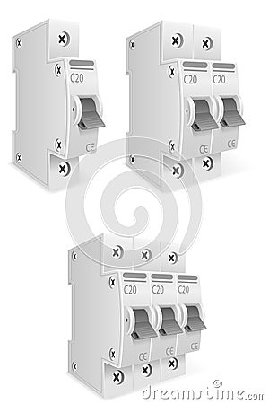 automatic electrical switches circuit breaker stock vector illustration Vector Illustration