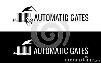 Automatic gate system logo Vector Illustration
