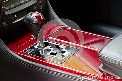 Automatic gear shift handle Stock Photo