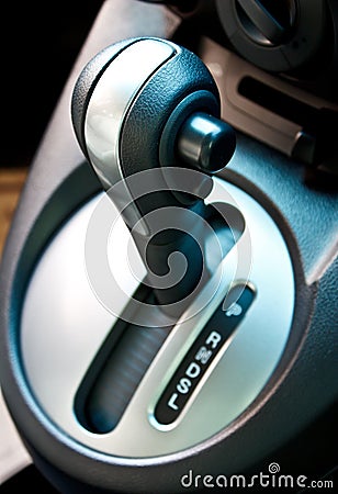 Automatic gear shift handle Stock Photo