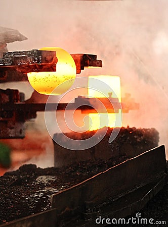 Automatic hot stamping process Stock Photo