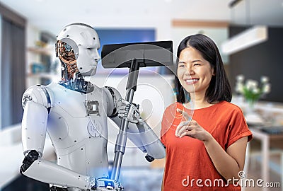 Automatic housekeeper concept Stock Photo