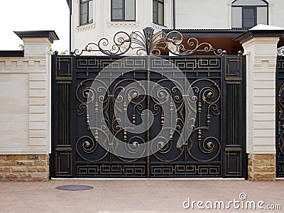 Automatic iron gate Stock Photo