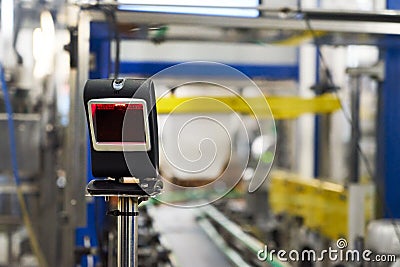 Automatic line for bottling wine Stock Photo