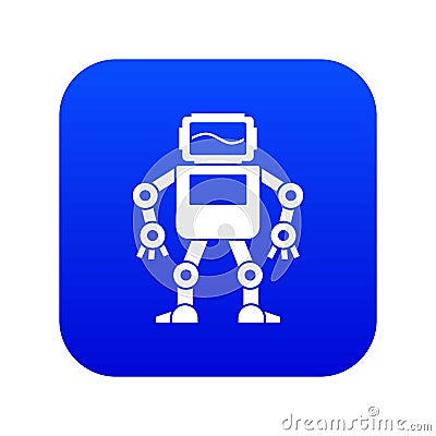 Automatic mechanism icon digital blue Vector Illustration