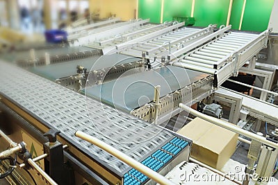 automatic packing conveyor Stock Photo