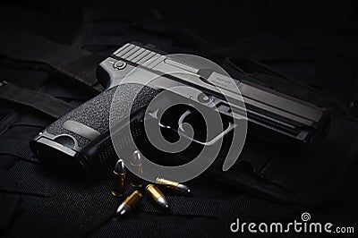 An automatic pistol Stock Photo