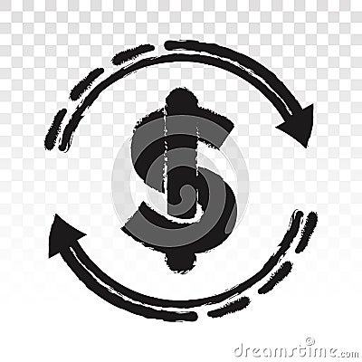 Automatic recurring payments or billing cycle line art icon for apps and websites Vector Illustration