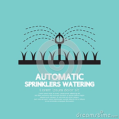 Automatic Sprinklers Watering Vector Illustration