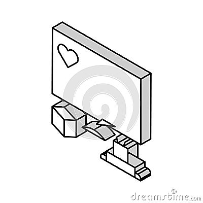 automatically analyzing ugc isometric icon vector illustration Vector Illustration