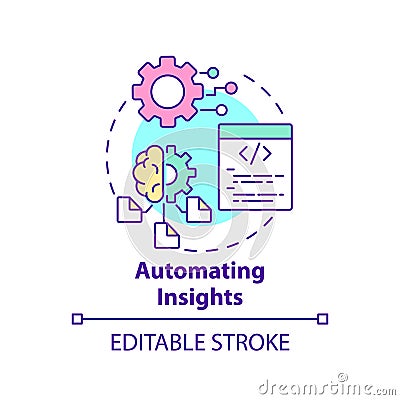 Automating insights concept icon Vector Illustration