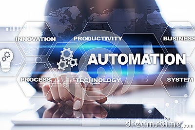 Automation concept as innovation, improving productivity in business processes Stock Photo