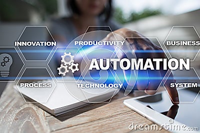 Automation concept as an innovation, improving productivity in technology and business processes. Stock Photo