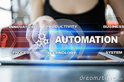 Automation concept as an innovation in technology and business processes. Stock Photo