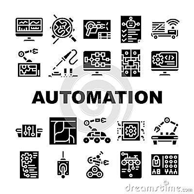Automation Engineer Collection Icons Set Vector Illustrations Vector Illustration