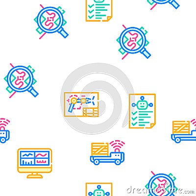 Automation Engineer Vector Seamless Pattern Stock Photo