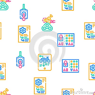 Automation Engineer Vector Seamless Pattern Vector Illustration