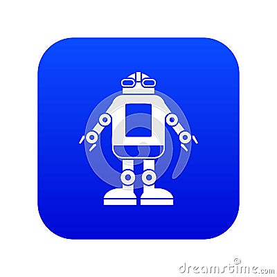 Automation machine robot icon digital blue Vector Illustration