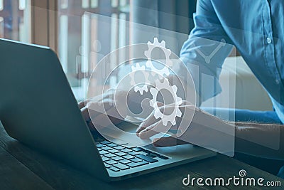 Automation and optimisation concept, business process workflow Stock Photo