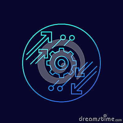 automation and optimization linear icon for web Vector Illustration