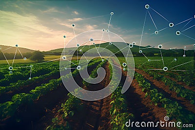 Automation on optimizing crop management and resource utilization. AI Generated Stock Photo