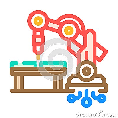 automation robot deep learning color icon vector illustration Vector Illustration