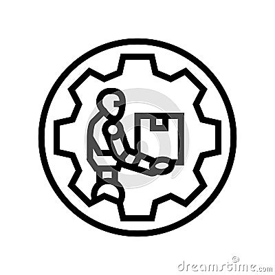 automation robot deep learning line icon vector illustration Vector Illustration