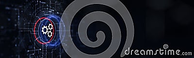Automation and System Optimization Displayed on a Digital Interface Stock Photo