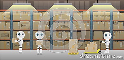 Automation warehouse concept Vector Illustration