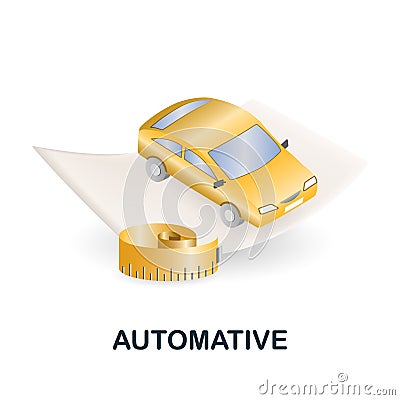 Automative icon. 3d illustration from engineering collection. Creative Automative 3d icon for web design, templates Vector Illustration