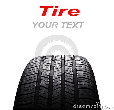 Automobile black rubber tires isolated on white Stock Photo