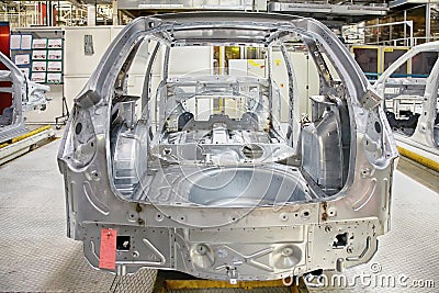 Automobile body at car plant Stock Photo