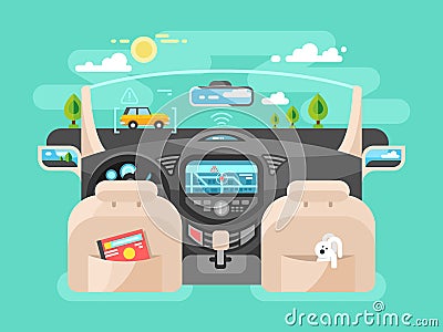 Automobile computer assistant Vector Illustration