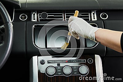 Automobile detailing service. Car interior cleaning Stock Photo
