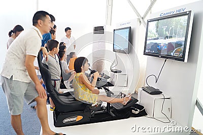 Automobile driving simulation, to attract people to experience Editorial Stock Photo