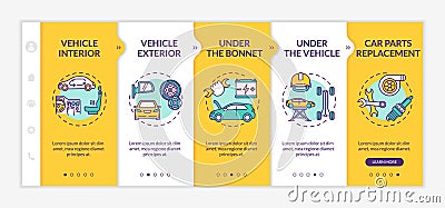 Automobile maintenance onboarding vector template Vector Illustration